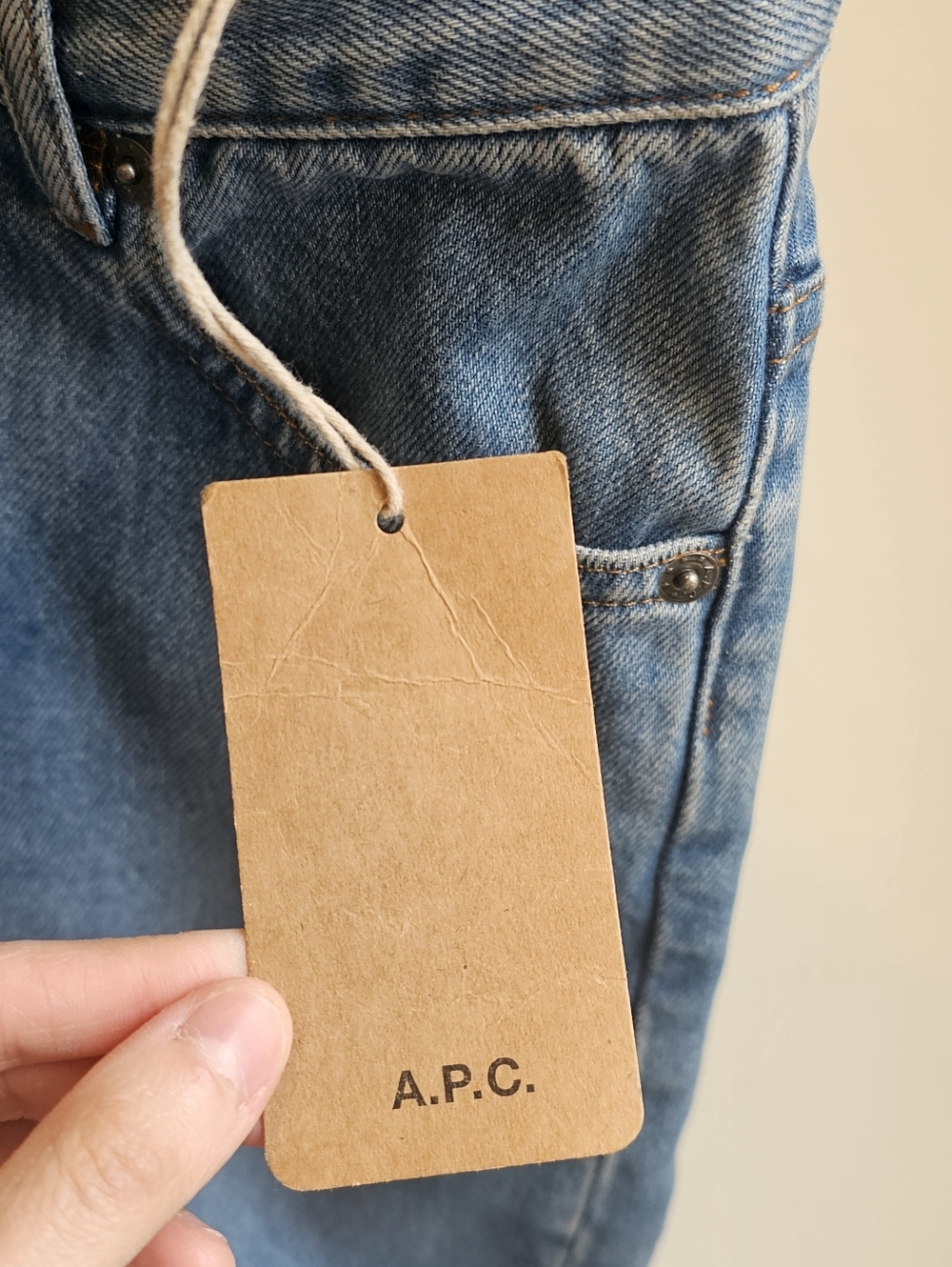 BNWT A.P.C. Jean Standard Straight Jeans - Light Blue 100% Cotton Denim Size 24 - Picture 6 of 7
